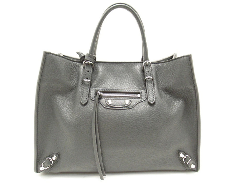 Balenciaga Paper bag gray calfskin